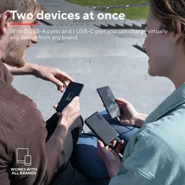 Trust Mobile Primo Dünne Powerbank Schnellladefunktion 10000 mAh, Nachhaltig, USB C Externer Akku, Tragbares Ladegerät 3A, Power Bank Handy, Smartphone, iPhone, iPad, Samsung, Xiaomi, Tablet