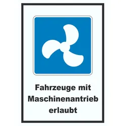 Motorboote erlaubt Symbol und Text A0 (841x1189mm)