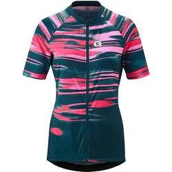 Radtrikot GONSO "COPEDELLO", Damen, Gr. 48, blau (dunkelblau), 100% Recyceltes Polyester, Rundhals, Kurzarm, Trikots, Leicht, schnell trocknend, optimaler Feuchtigkeitstransport