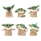 ZKTSRY Baby Yoda Geschenke 6er-Pack, Baby Yoda Spielzeug Minifiguren Themenparty Desktop Dekorationen, geeignet für Filmfans jeden Alters (6)