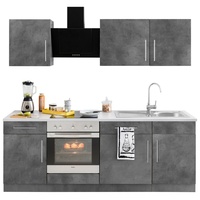 wiho Küchen Küchenzeile »Cali«, ohne E-Geräte, Breite 220 cm, grau
