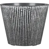 Scheurich Purista+ 30, Pflanzgefäß/Pflanzkübel, rund, aus Kunststoff Farbe: White Line, 29.8 cm Durchmesser, 24 cm hoch, 10 l Vol. - Scheurich