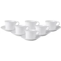 Villeroy & Boch Cappuccino Tasse mit Untertasse 0,35 l Weiß 6 St.