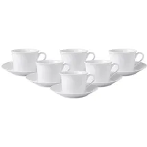 Villeroy & Boch Cappuccino Tasse mit Untertasse 0,35 l Weiß 6 St.