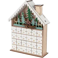 Livarno Home Weihnachts Adventskalender Holz LED Haus Kalender