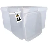 FixedByU Eimer mit Deckel 10,8 L Transparent