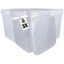 FixedByU Eimer mit Deckel 10,8 L Transparent