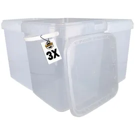 FixedByU Eimer mit Deckel 10,8 L Transparent