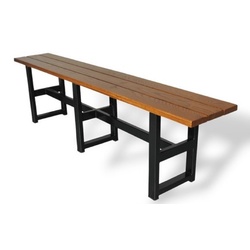 Casa Padrino Biergarten Industrie Stil Sitzbank Dunkelbraun / Schwarz 180 x 35 x H. 45 cm - Massivholz Bank - Biergarten Terrassen Gastronomie Möbel