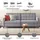 dorel home 3-Sitzer DOREL HOME "Hartford II", grau (anthrazit), B:203cm H:83cm T:83cm, Veloursstoff 100% Polyester, Sofas, Bettfunktion, Rückenlehne 2-teilig, 3-fach verstellbar, Sitzhöhe 43 cm