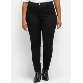 sheego SHEEGO, Damen, Gr. 112, Langgrößen, schwarz denim, 68% Baumwolle, 30% Polyester, 2% Elasthan, unifarben, lang, Jeans