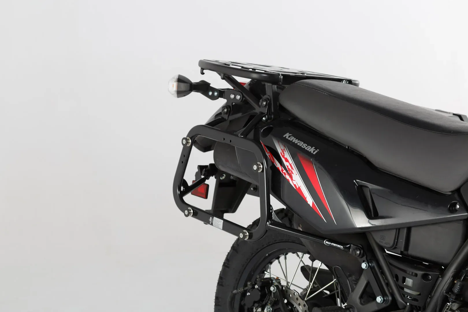 SW-Motech EVO zijdragers - Zwart. Gewapend. Kawasaki KLR650 (08-18).