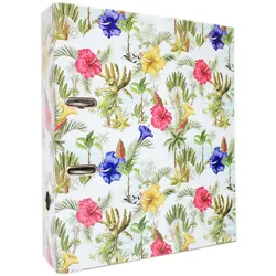 ADINA Motivordner 8cm exotische Bäume mit Palmen und Hibiskus