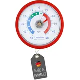 Lantelme Kühlschrankthermometer Selbstklebend Temperatur + - 50°C Analog | Thermometer Rot für Gefrierschrank Eisfach Kühltheke Kühlzelle Kühlfach Kühlschrank | Bimetall Analog (Rot)