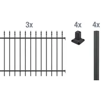 GAH Alberts Alberts Zaun-Set Chaussee zum Aufschrauben matt-schwarz, Höhe: 120 cm, Länge: 6 m