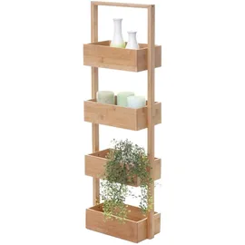 MCW Regal MCW-B78, Standregal Badregal Ablageregal Wohnregal mit 4 Körben, Bambus