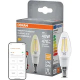 Osram SMART+ MATTER FILAMENT CLASSIC shapes DIMMABLE B-Form LED-Lampe Glas klar 4 W 470 lm 2700 K Matter Smartspeaker-Kompatibel Dimmbar Energieeffizienzklasse: E