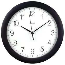 HAMA DCF-Funkwanduhr "Teneriffa", Ø 30cm" mit Datum- und Themeraturanzeige, schwarz