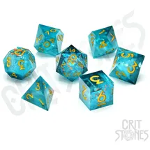 glassstaff Crit Stones Wave after Wave Sharp Edge Resin RPG Dice Set