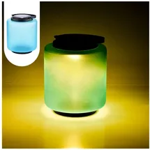 Marrakesch Orient & Mediterran Interior Laterne Glas 33 cm Solar wetterfest IP65 1 Stück blau