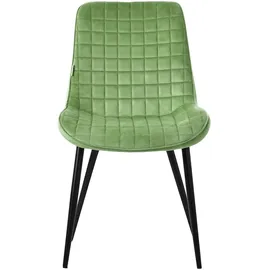 ML-Design Esszimmerstühle 2er Set Salbei Sitzfläche aus Samt mit Rückenlehne,