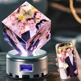 TailorGift Personalisierte Fotorahmen Geschenke,Cristal Foto Geschenke, Jahrestag Geschenk ffür Frauen, Männer, sie, er. für Mama und Kinder Fotogeschenke Pärchen (3D Cube, Maßgeschneiderte Optionen)