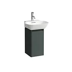LAUFEN BASE für INO Waschtischunterschrank H4030131102661 29,5x51,5cm, Tür, Scharnier links, Griff Aluminium schwarz, verkehrsgrau