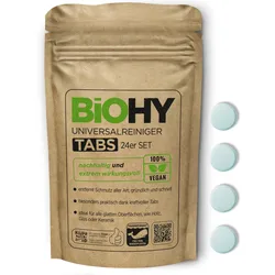 BIOHY Universalreiniger Tabs, Putzmittel Tabs, Reinigungstabletten, Allzweck-Reiniger Tabs 24 Tabs