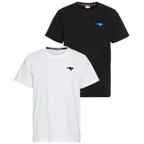 KangaROOS T-Shirt 2er Pack T-Shirts mit kleiner Stickerei (Packung, 2-tlg., 2), 2 T-Shirts mit Stickerei schwarz 128/134