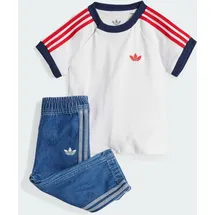 adidas ORIGINALS Denim KIDS T-Shirt-Set - Medium Blue denim, / White - 74,