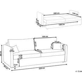 Beliani Beliani, Sofa + Bettsofa, Bleik