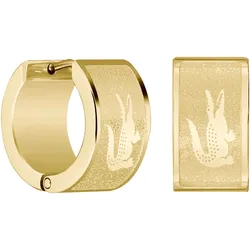 Paar Creolen LACOSTE "BACKHAND, 2040435, 2040436", gold (gelbgoldfarben), Ohrringe, Herren, Edelstahl