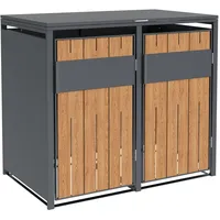 Westmann Varius 2 Metall Mülltonnenbox 2er 2x240 L Holzoptik
