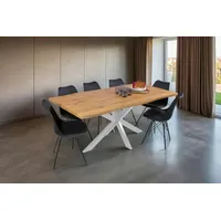 Möbelliebling Esstisch Baumkante Holz-Optik Wildeiche 180 x 90 Spider-Gestell