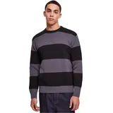 URBAN CLASSICS Heavy Oversized Striped Sweatshirt Black / Dark Shadow L