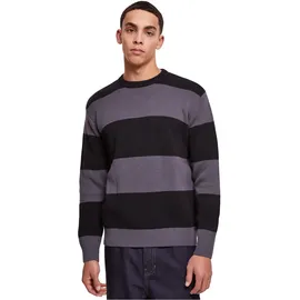 URBAN CLASSICS Heavy Oversized Striped Sweatshirt Black / Dark Shadow L