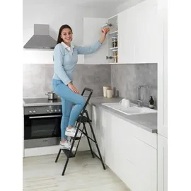 Wenko Alu-Klapptrittleiter Compact Klappleiter 3 Stufen