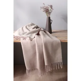 Biederlack Plaid 130 x 170 cm Rosa/Ecru