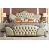 JVmoebel Chesterfield Bett 140 x 200 cm Beige