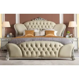 JVmoebel Chesterfield Bett 140 x 200 cm Beige