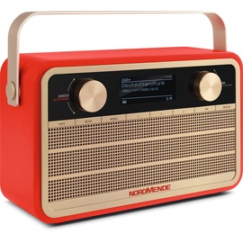 Nordmende Transita 121 IR tragbares Internetradio (DAB+ Radio, UKW, Bluetooth, WLAN, 24 Stunden Akku, Wecker, Sleeptimer, Kopfhöreranschluss, 5 W Mono-Lautsprecher) rot