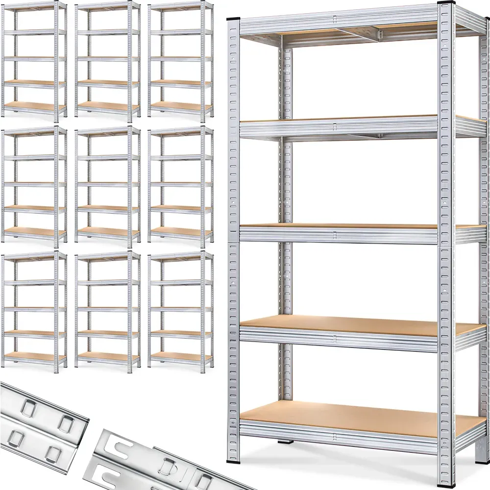 Heavy Duty Shelving 10Pcs Set 180x90x40cm Galvanized 875kg