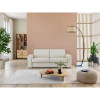 vente-unique Schlafsofa mit Matratze 3-Sitzer - 100% Büffelleder - Weiß - Matratze 20 cm - DELECTEA II