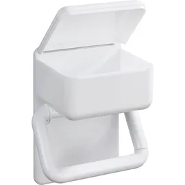 Maximex Toilettenpapierhalter 2 in 1 mit Ablage, aus Kunststoff, inkl. Montagematerial, 16 x 20 x 11 cm
