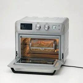 Ariete 4629 Airy Fryer Oven Digital SS, Luftfriteuse, Elektroofen, Fassungsvermögen 25 l, 1700 W, für Pizza 30 cm, LED-Display, Temperatur max. 230 °C, Silber