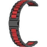 König Design Sport Ersatz Armband für Huawei Watch GT 3 42mm Edelstahl Band Loop, Farbe:Schwarz Rot