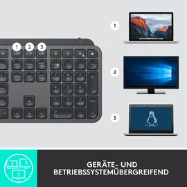 Logitech MX Keys for Business, schwarz, Logi Bolt, USB/Bluetooth, DE (920-010244)