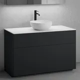 neoro n50 Unterschrank B: 120 cm mit 2 Auszügen, Waschtisch Ø 45 cm weiß matt, B: 120.5 BN0106WM+BN0444BM+BN0404WM