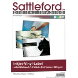 Sattleford 16 Vinyl-Klebefolien für Inkjet-Drucker, wetterfest, DIN A4, weiß