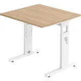 bümö Schreibtisch Serie-O Eiche / Weiß